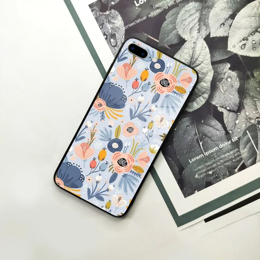 Dewy Flower Mix Glass Case Cover For iPhone - ShopOnCliQ