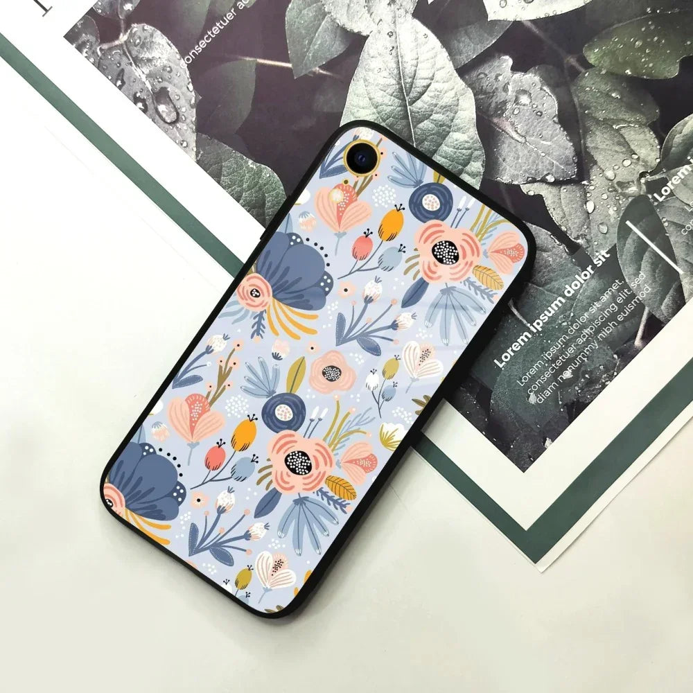 Dewy Flower Mix Glass Case Cover For iPhone - ShopOnCliQ