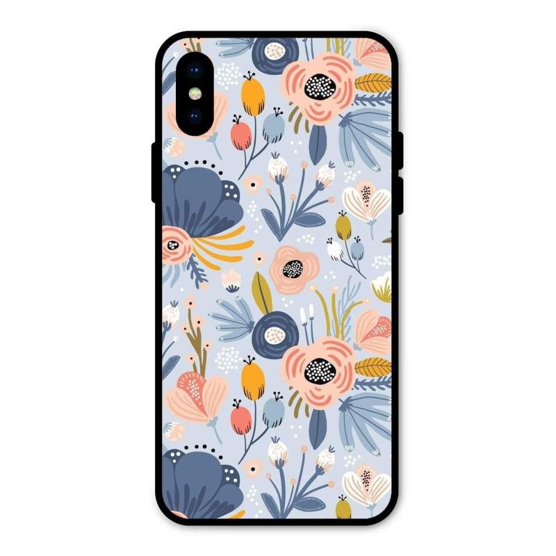 Dewy Flower Mix Glass Case Cover For iPhone XS