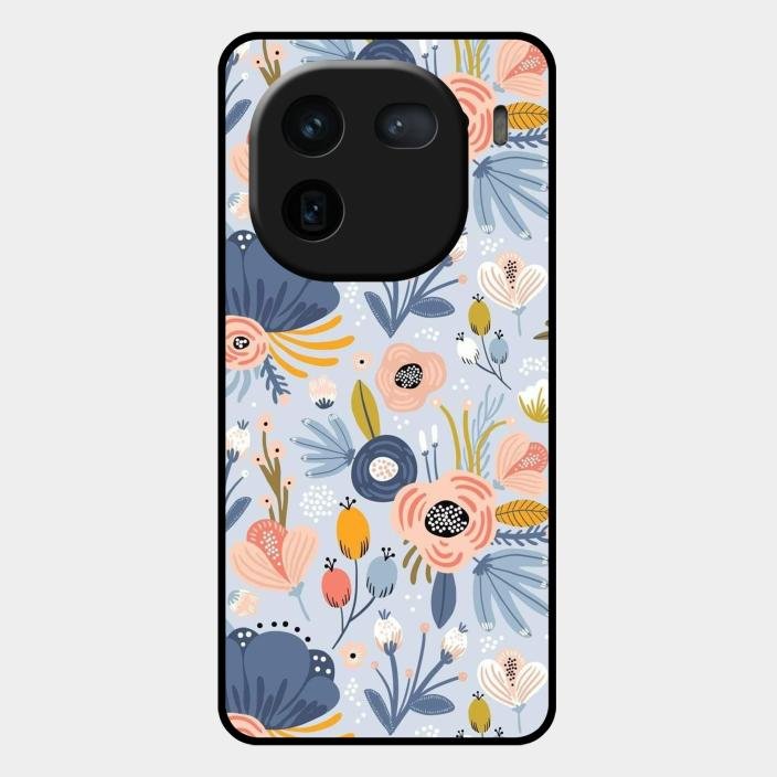 Dewy Flower Mix Glass Case Cover For Iqoo 12 5G