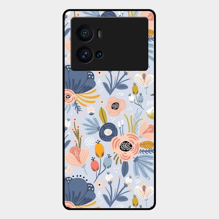 Dewy Flower Mix Glass Case Cover For Iqoo 9 Pro 5G
