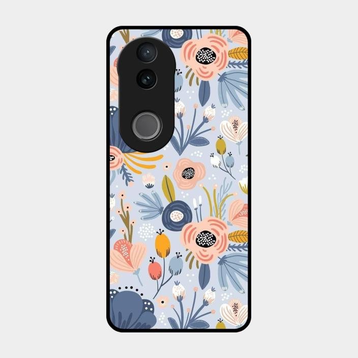 Dewy Flower Mix Glass Case Cover For Iqoo Z10R
