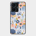 Dewy Flower Mix Glass Case Cover For Iqoo Z6 Lite 5G