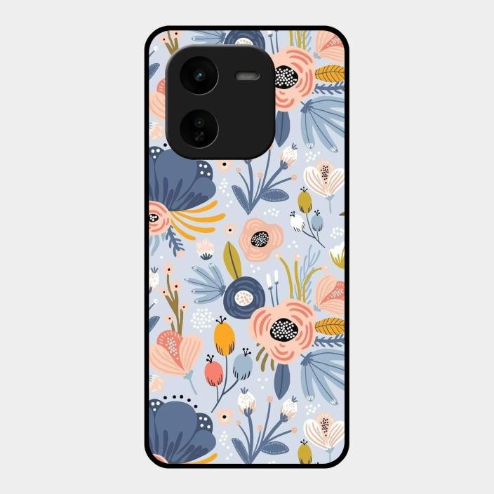 Dewy Flower Mix Glass Case Cover For Iqoo Z9X 5G