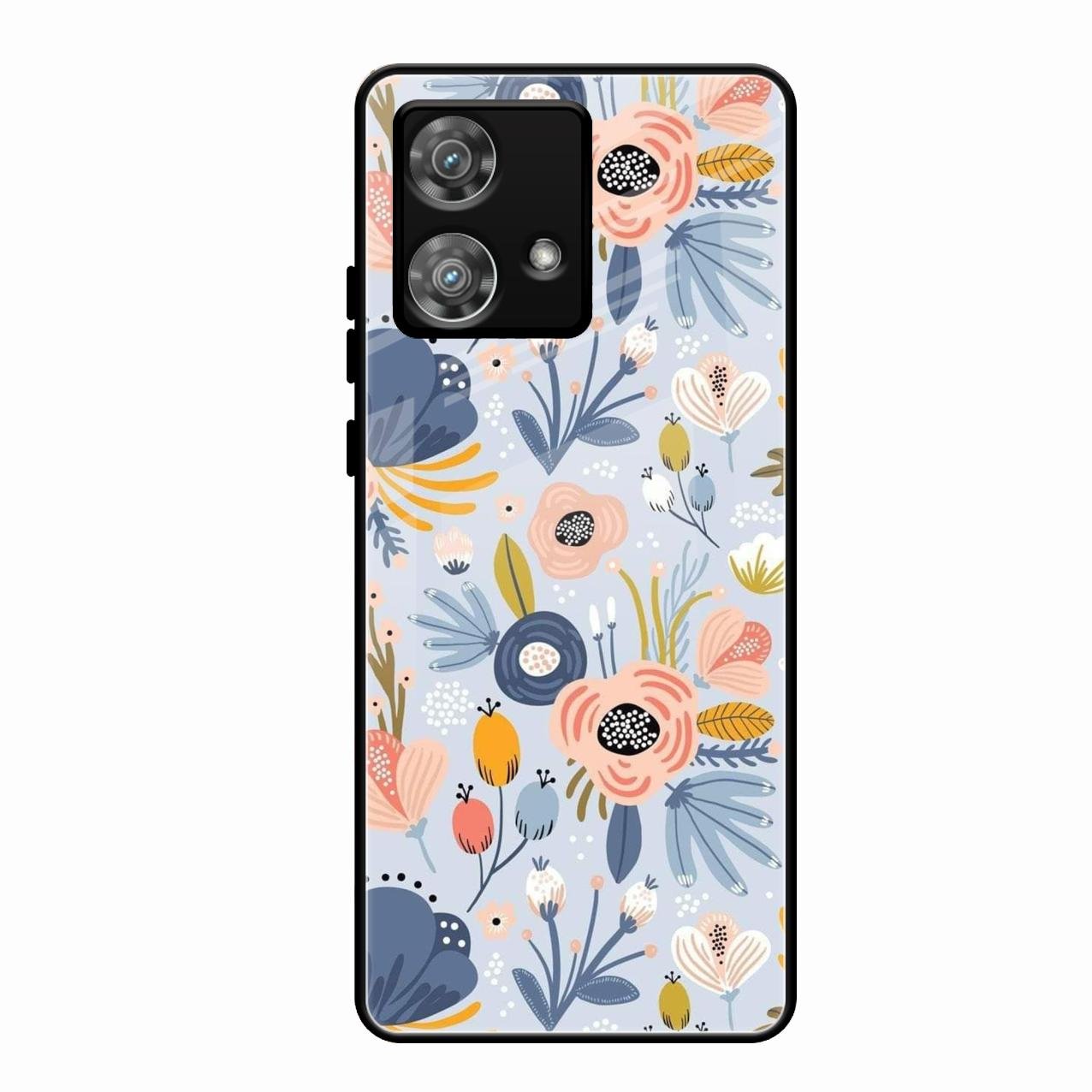 Dewy Flower Mix Glass Case Cover For Motorola Edge 40 5G