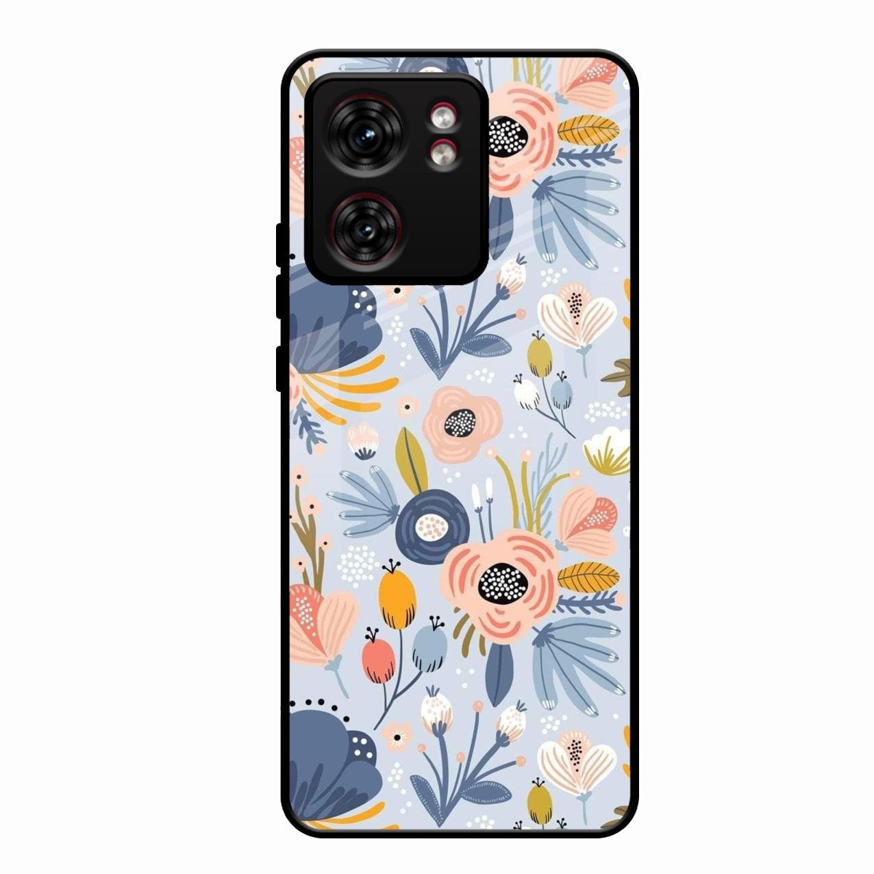Dewy Flower Mix Glass Case Cover For Motorola Edge 40