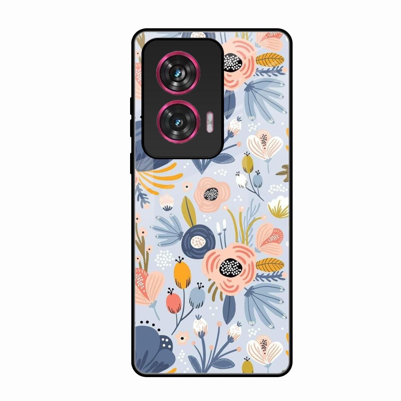 Dewy Flower Mix Glass Case Cover For Motorola Edge 50 Fusion 5G
