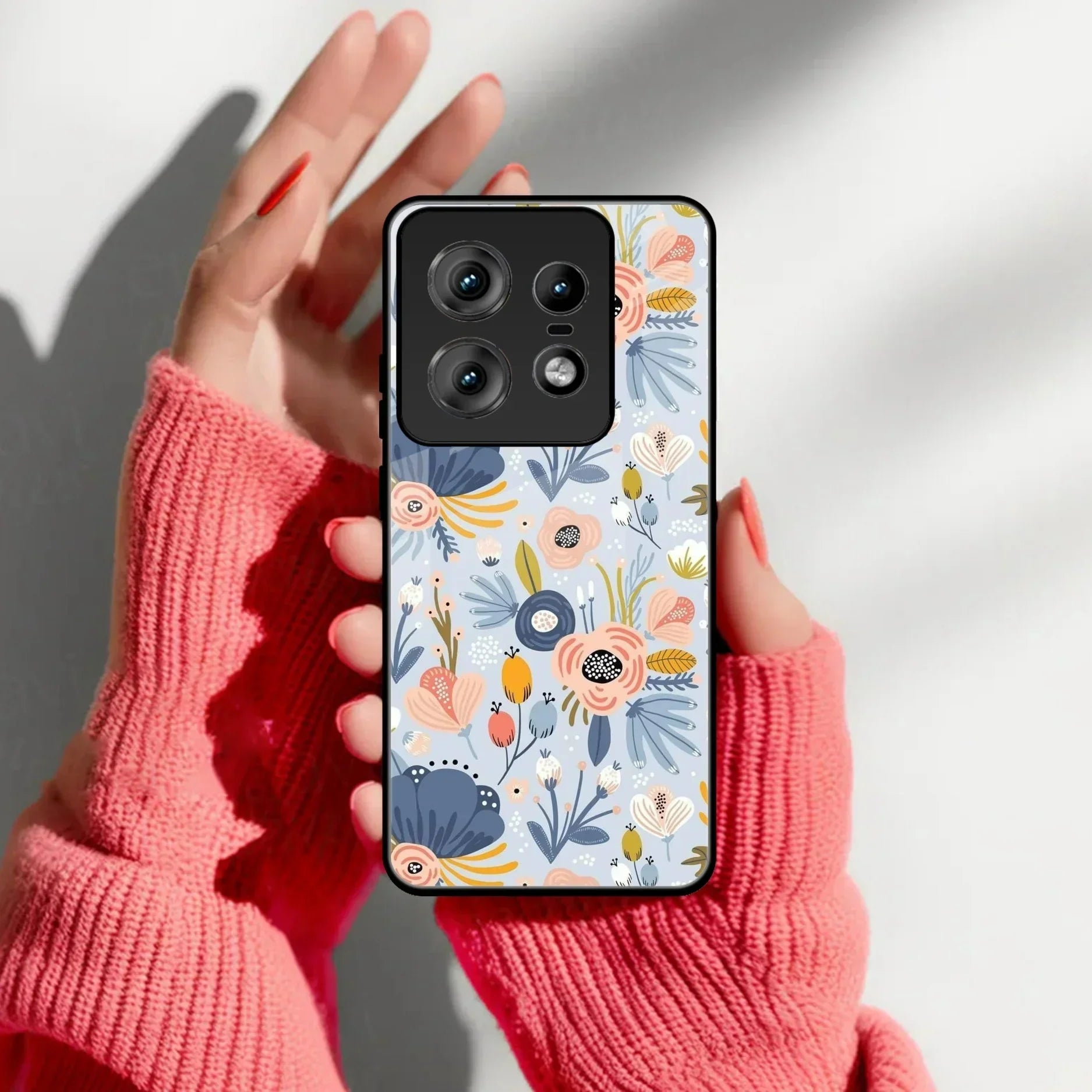 Dewy Flower Mix Glass Case Cover For Motorola - ShopOnCliQ