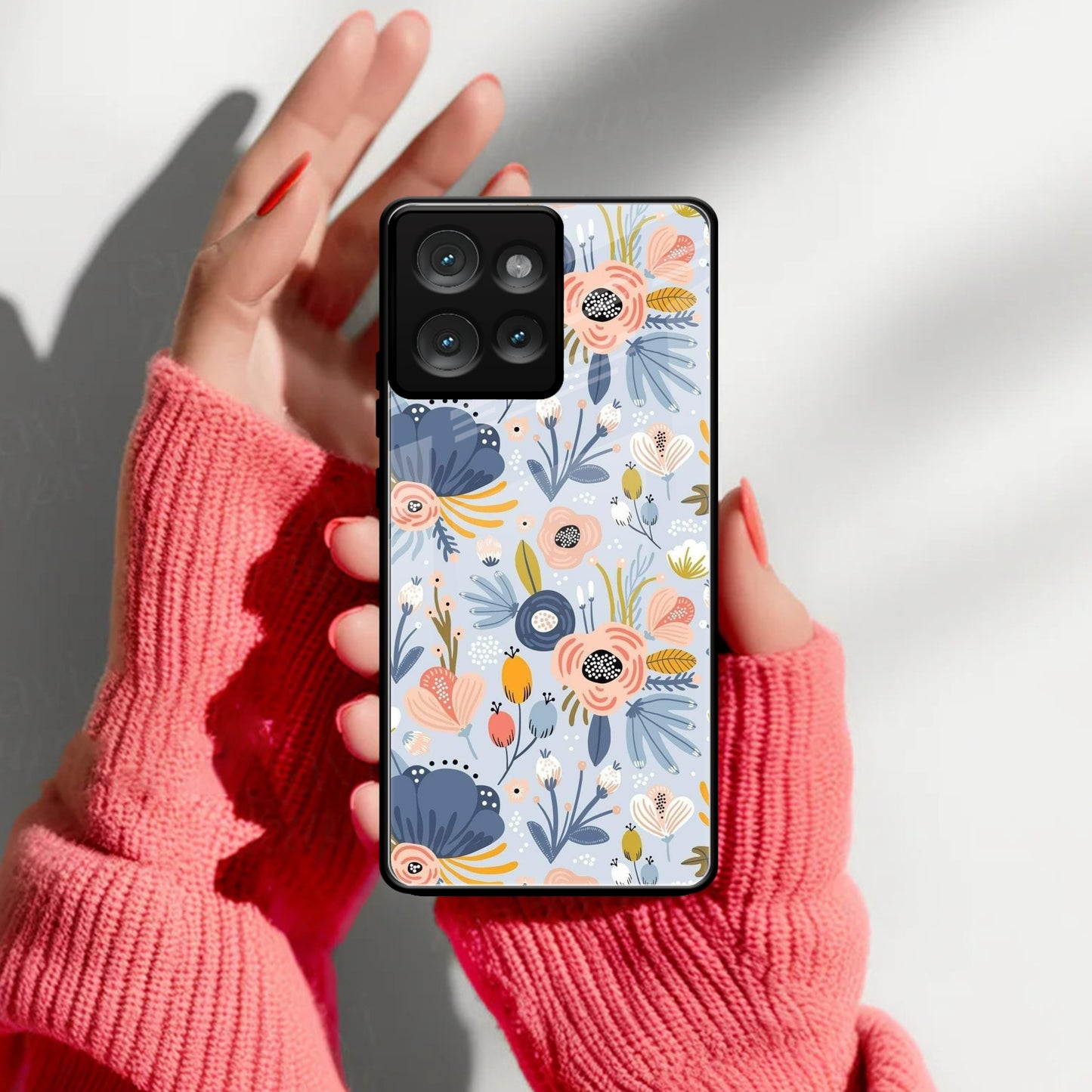 Dewy Flower Mix Glass Case Cover For Motorola