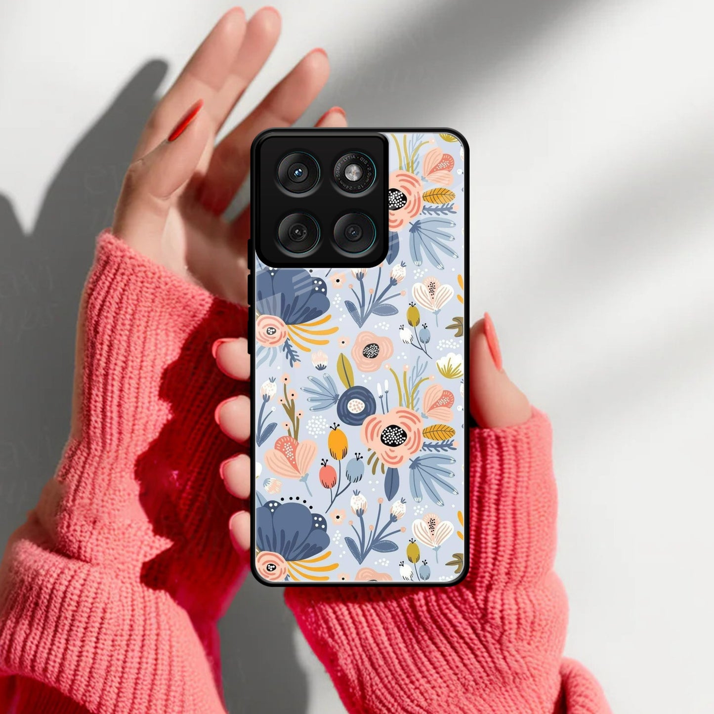 Dewy Flower Mix Glass Case Cover For Motorola