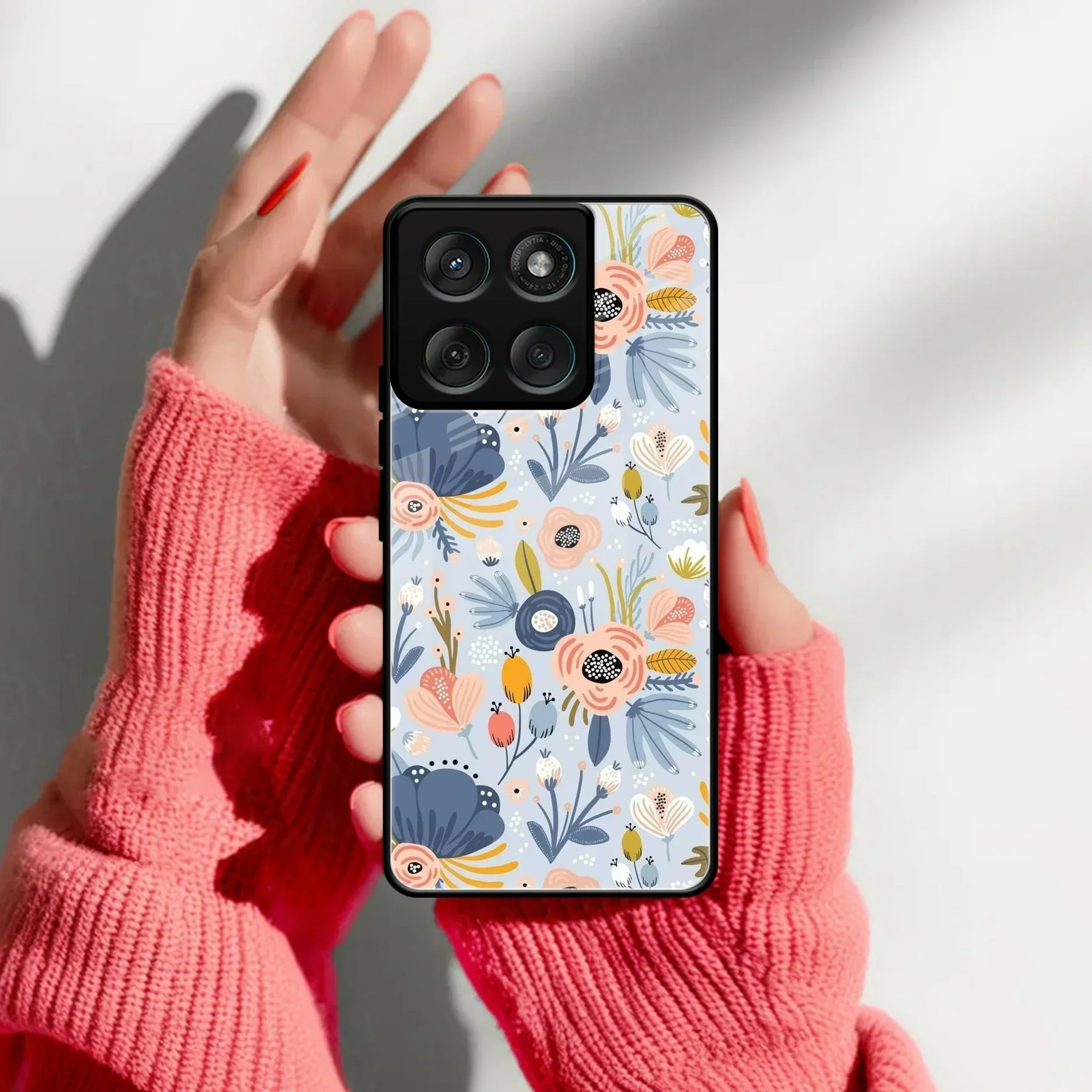 Dewy Flower Mix Glass Case Cover For Motorola - ShopOnCliQ