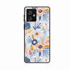 Dewy Flower Mix Glass Case Cover For Motorola G54 5G