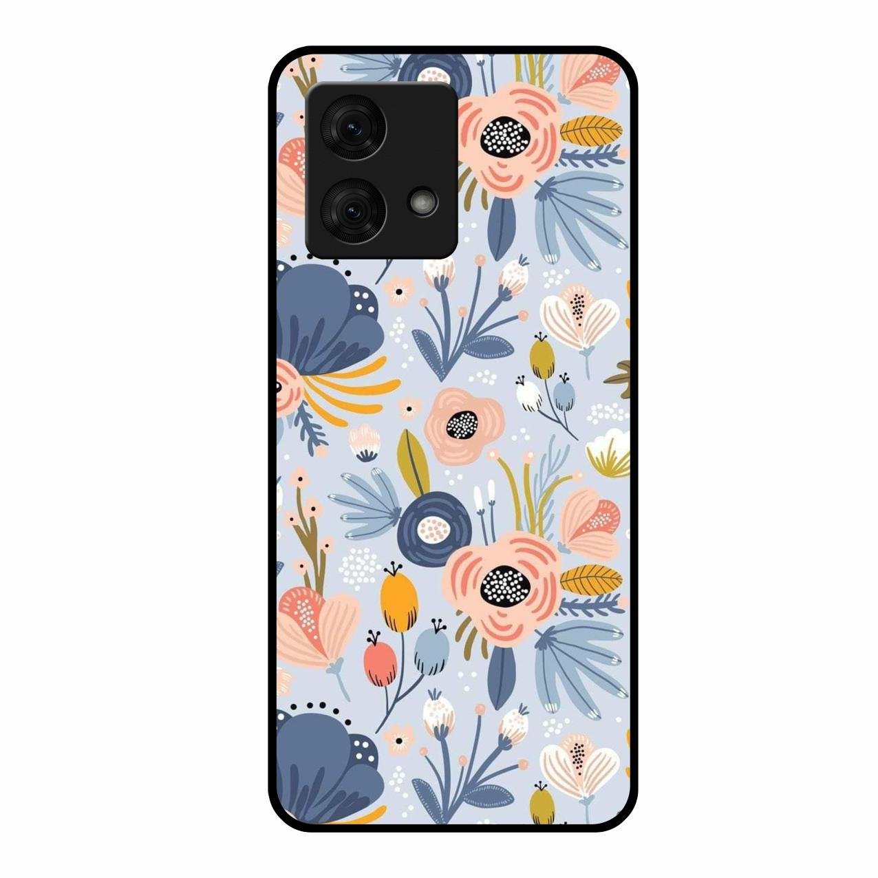 Dewy Flower Mix Glass Case Cover For Motorola g84 5G