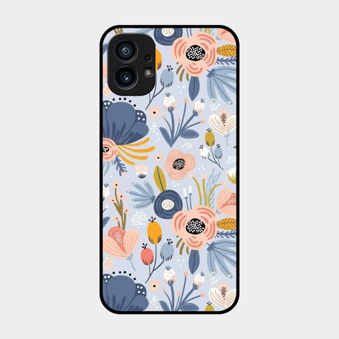 Dewy Flower Mix Glass Case Cover For Nothing Phone 1