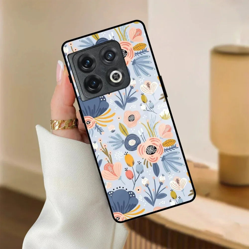 Dewy Flower Mix Glass Case Cover For OnePlus - ShopOnCliQ