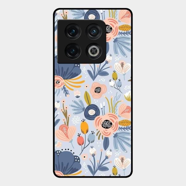 Dewy Flower Mix Glass Case Cover For Oneplus 10 Pro 5G