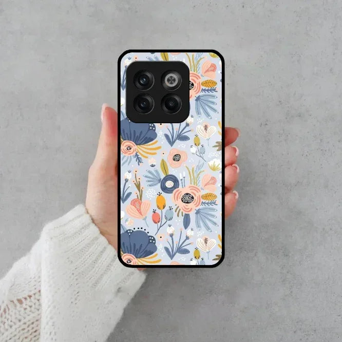 Dewy Flower Mix Glass Case Cover For OnePlus - ShopOnCliQ