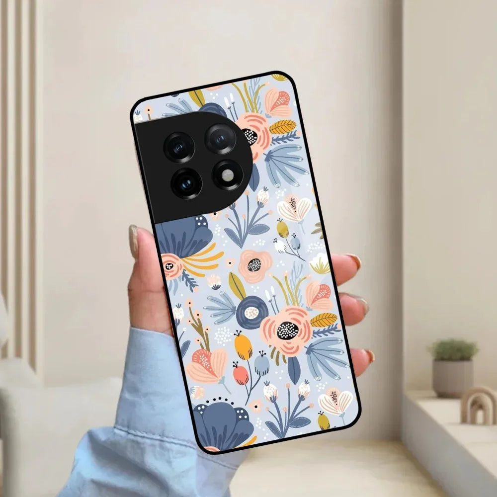 Dewy Flower Mix Glass Case Cover For OnePlus - ShopOnCliQ