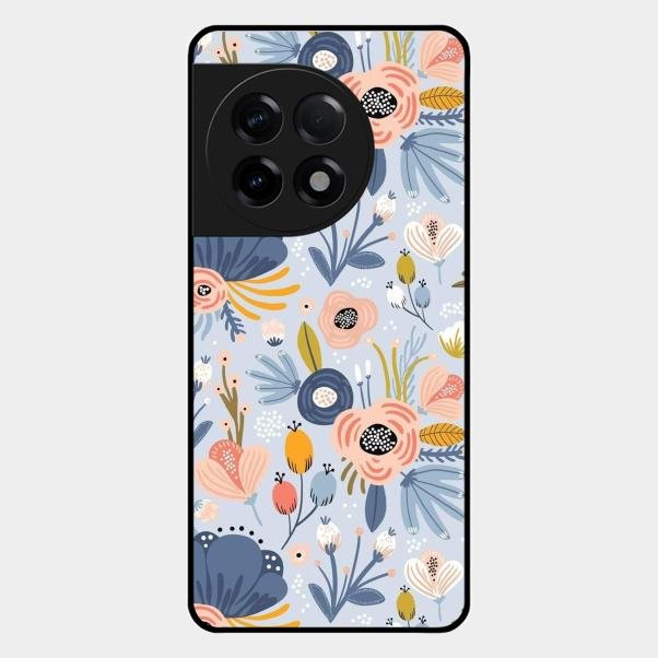 Dewy Flower Mix Glass Case Cover For Oneplus 11R 5G