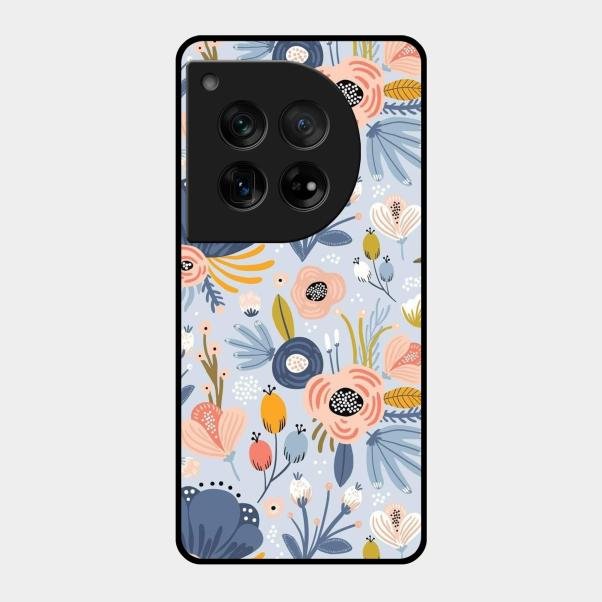 Dewy Flower Mix Glass Case Cover For Oneplus 12 5G
