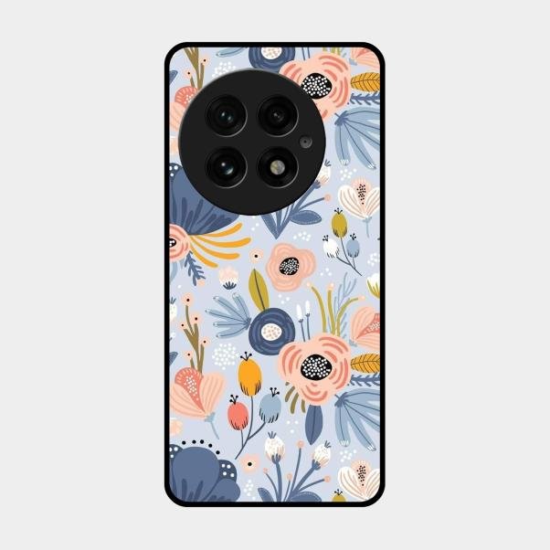 Dewy Flower Mix Glass Case Cover For Oneplus 13 5G