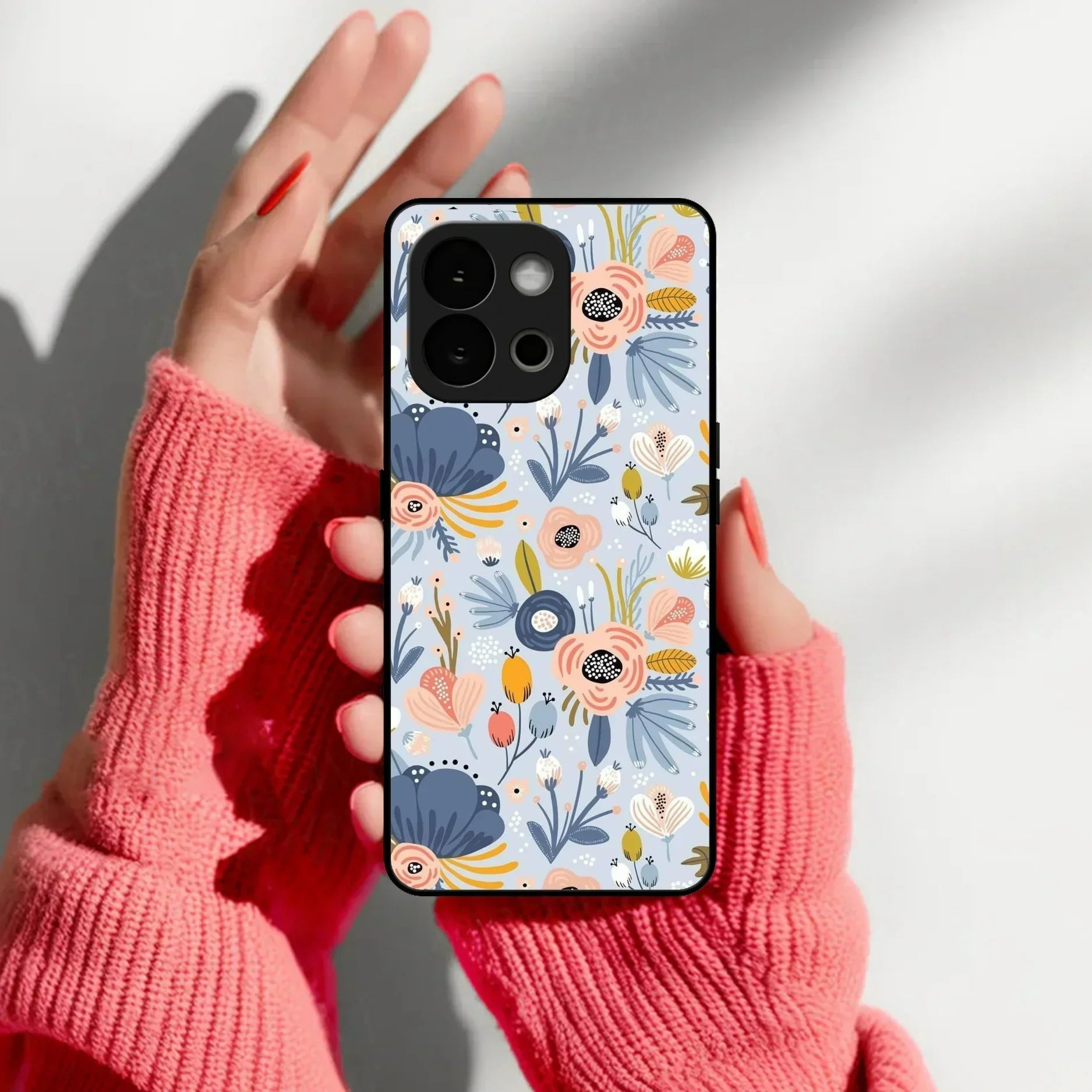 Dewy Flower Mix Glass Case Cover For OnePlus - ShopOnCliQ