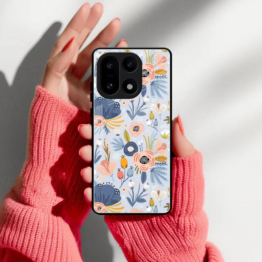 Dewy Flower Mix Glass Case Cover For OnePlus 15 5G