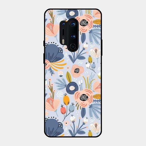 Dewy Flower Mix Glass Case Cover For Oneplus 8 Pro