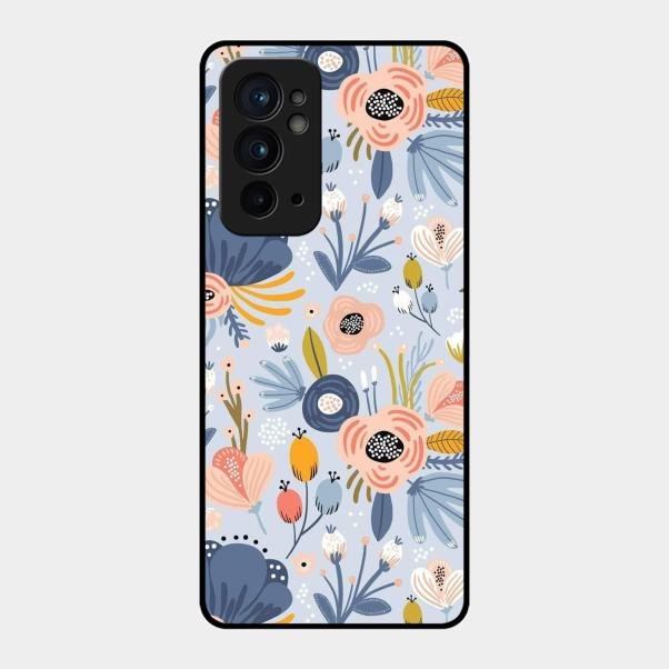 Dewy Flower Mix Glass Case Cover For Oneplus 9Rt 5G