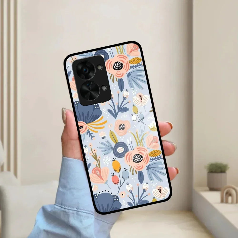 Dewy Flower Mix Glass Case Cover For OnePlus - ShopOnCliQ