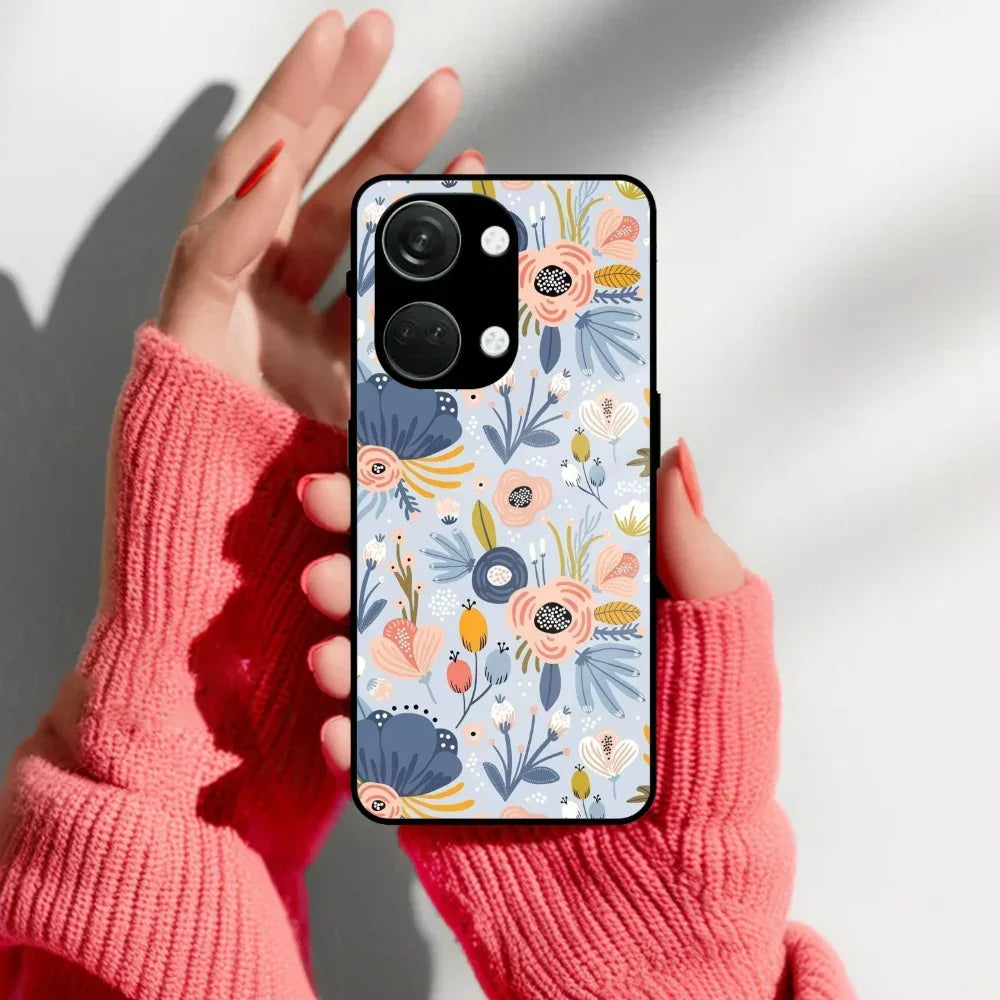 Dewy Flower Mix Glass Case Cover For OnePlus - ShopOnCliQ