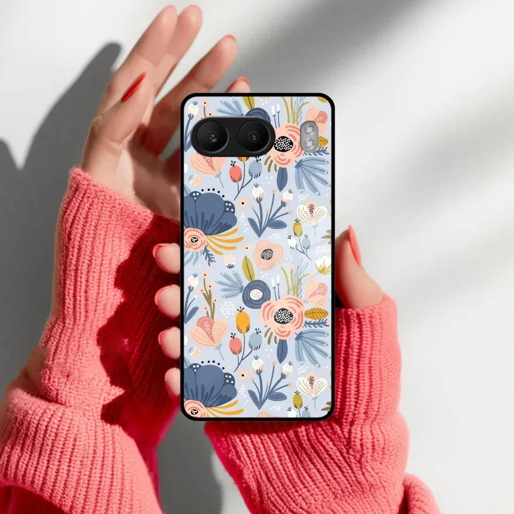 Dewy Flower Mix Glass Case Cover For OnePlus - ShopOnCliQ