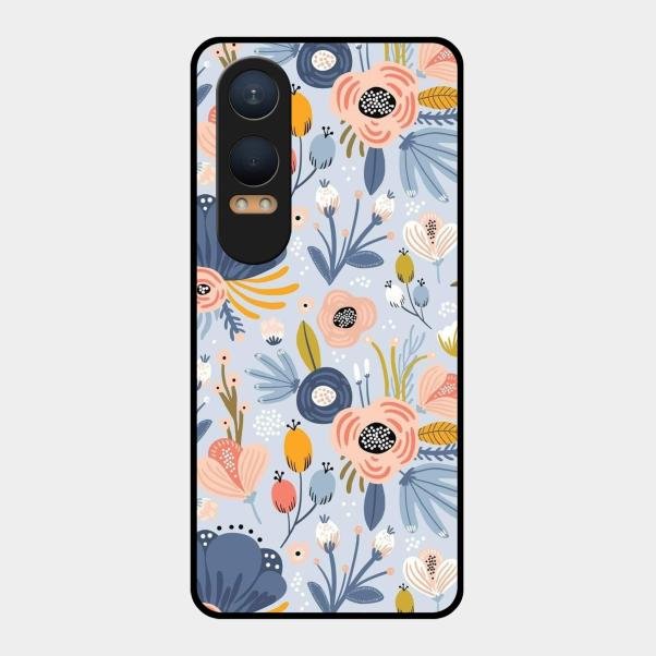 Dewy Flower Mix Glass Case Cover For Oneplus Nord Ce 4 Lite 5G