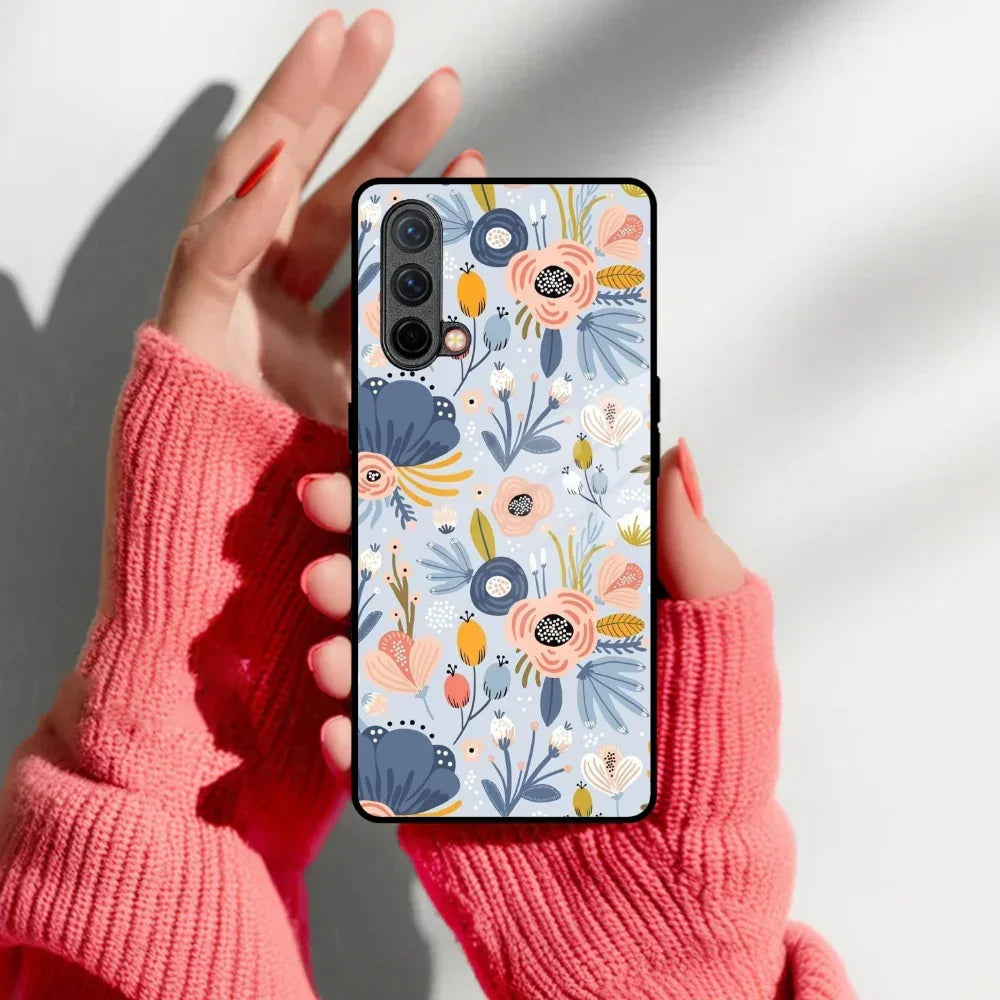 Dewy Flower Mix Glass Case Cover For OnePlus - ShopOnCliQ