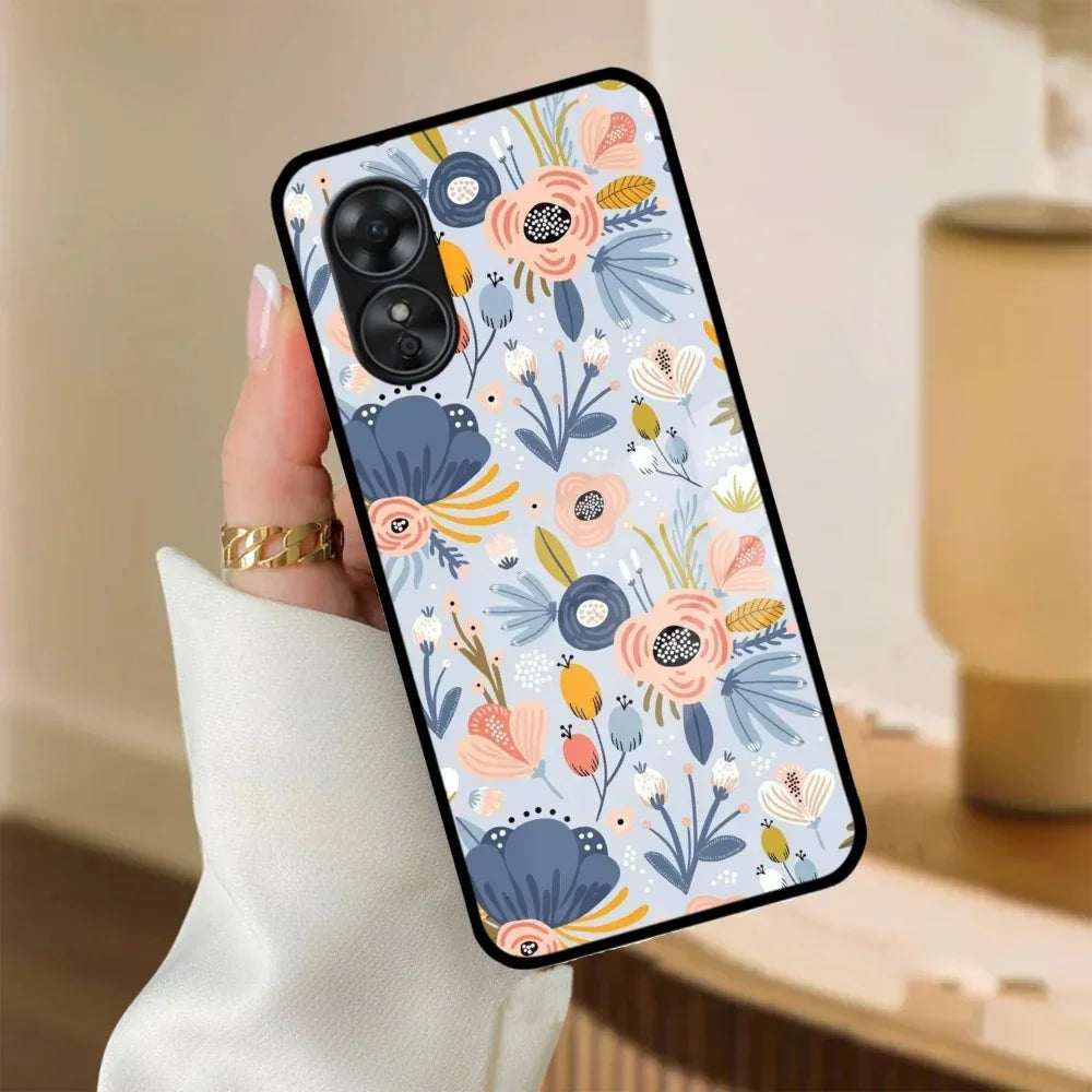 Dewy Flower Mix Glass Case Cover For Oppo - ShopOnCliQ