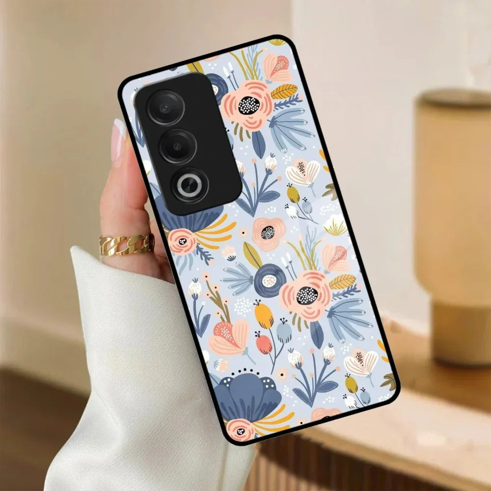 Dewy Flower Mix Glass Case Cover For Oppo - ShopOnCliQ