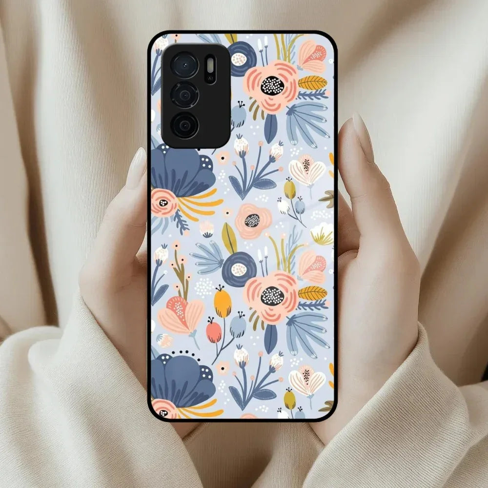 Dewy Flower Mix Glass Case Cover For Oppo - ShopOnCliQ