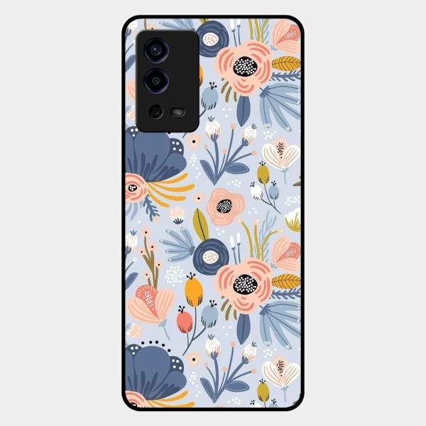 Dewy Flower Mix Glass Case Cover For Oppo A55