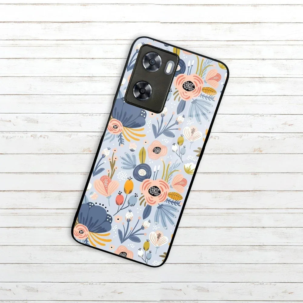 Dewy Flower Mix Glass Case Cover For Oppo - ShopOnCliQ