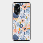 Dewy Flower Mix Glass Case Cover For Oppo A58