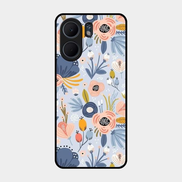 Dewy Flower Mix Glass Case Cover For Oppo A5X 5G