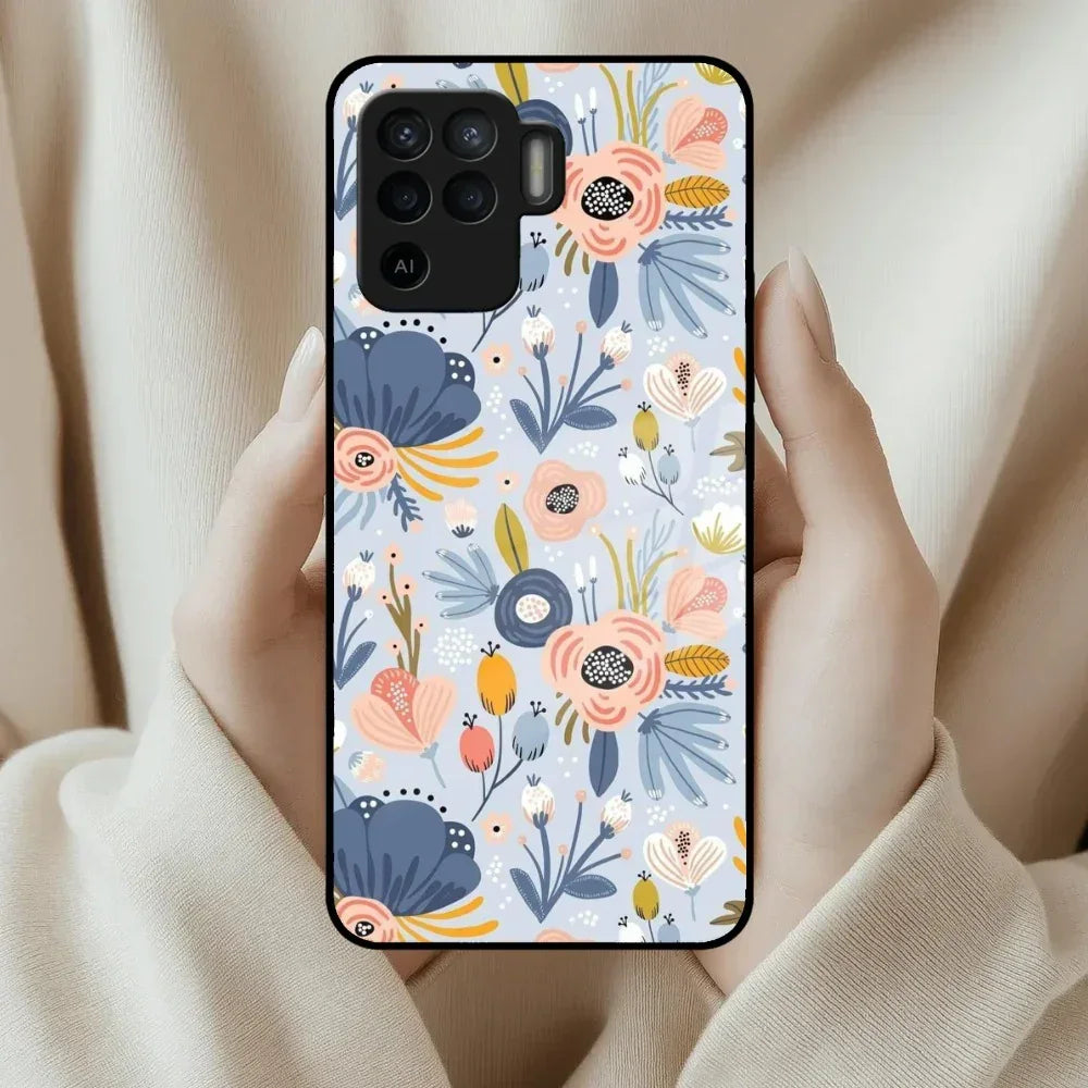 Dewy Flower Mix Glass Case Cover For Oppo - ShopOnCliQ