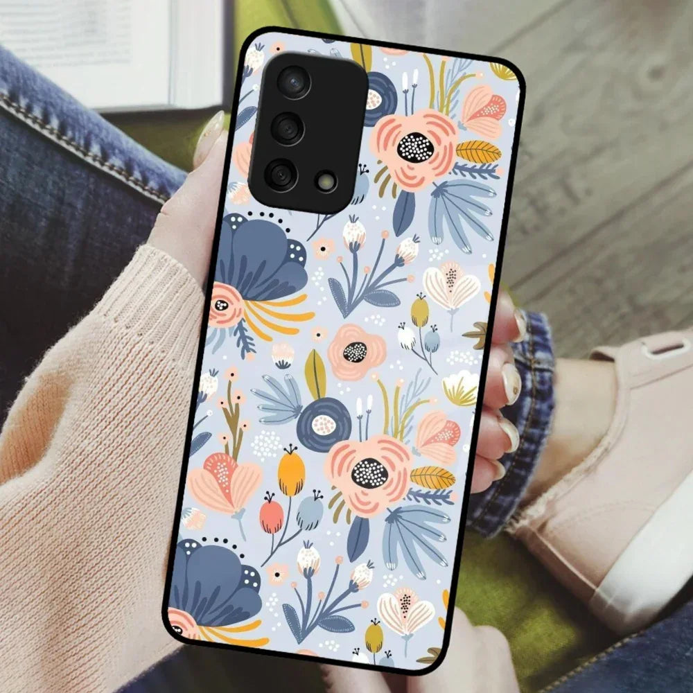 Dewy Flower Mix Glass Case Cover For Oppo - ShopOnCliQ