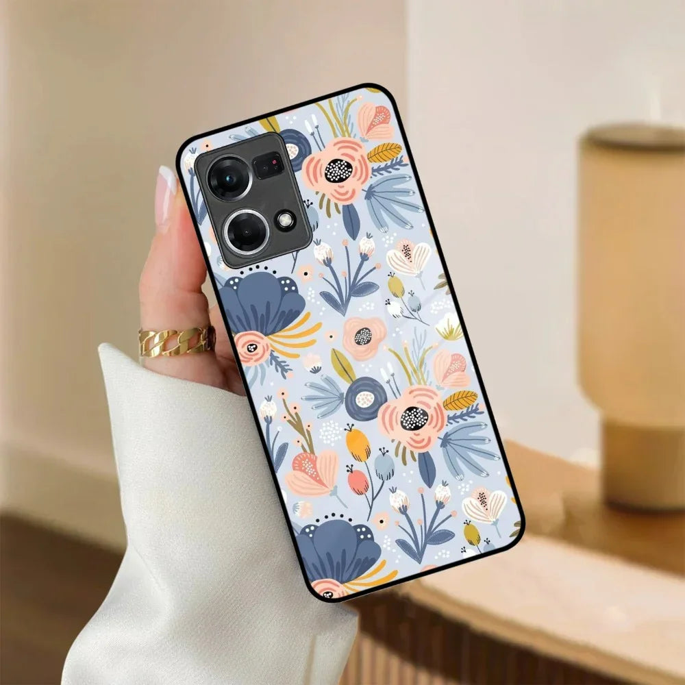 Dewy Flower Mix Glass Case Cover For Oppo - ShopOnCliQ