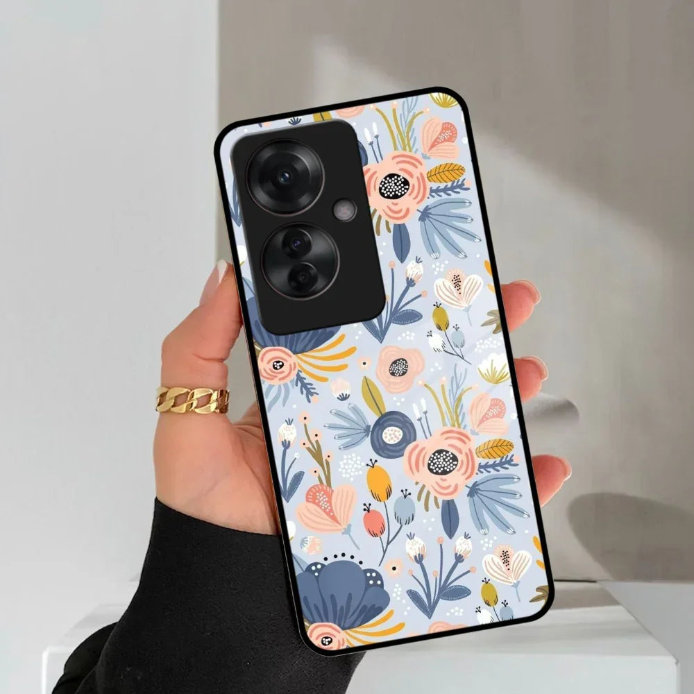 Dewy Flower Mix Glass Case Cover For Oppo - ShopOnCliQ