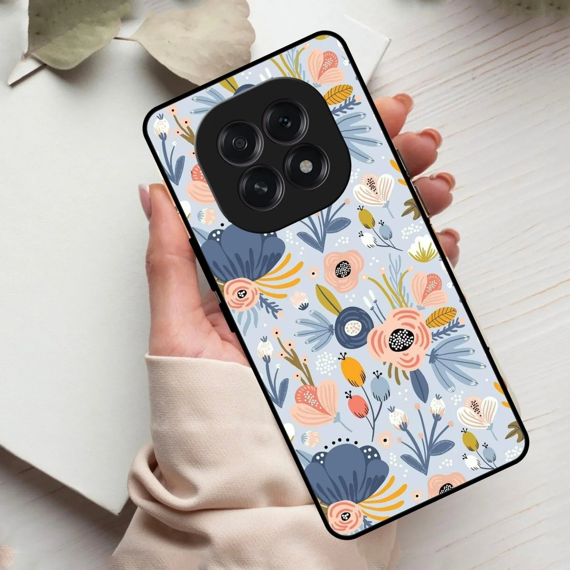 Dewy Flower Mix Glass Case Cover For Oppo - ShopOnCliQ
