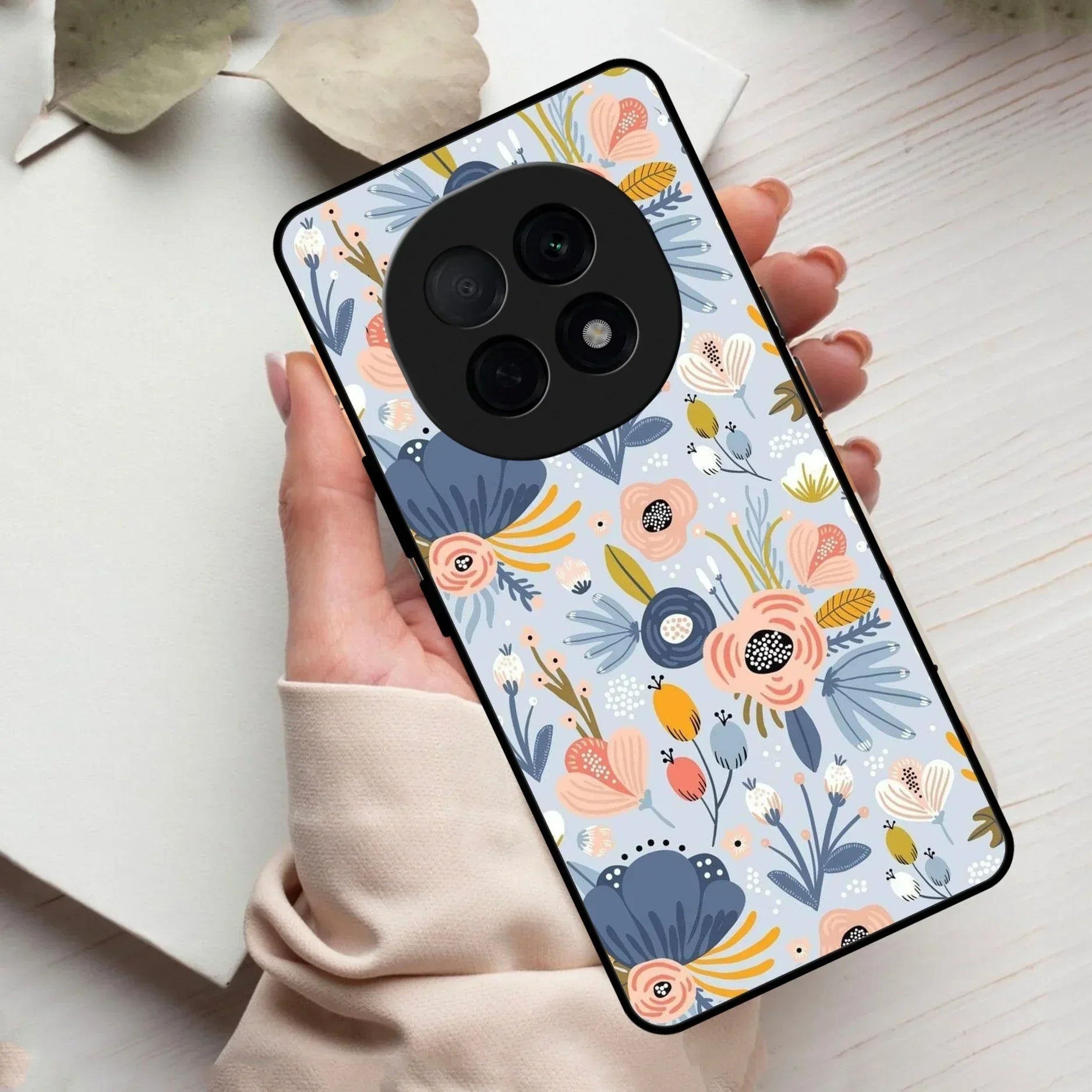 Dewy Flower Mix Glass Case Cover For Oppo - ShopOnCliQ