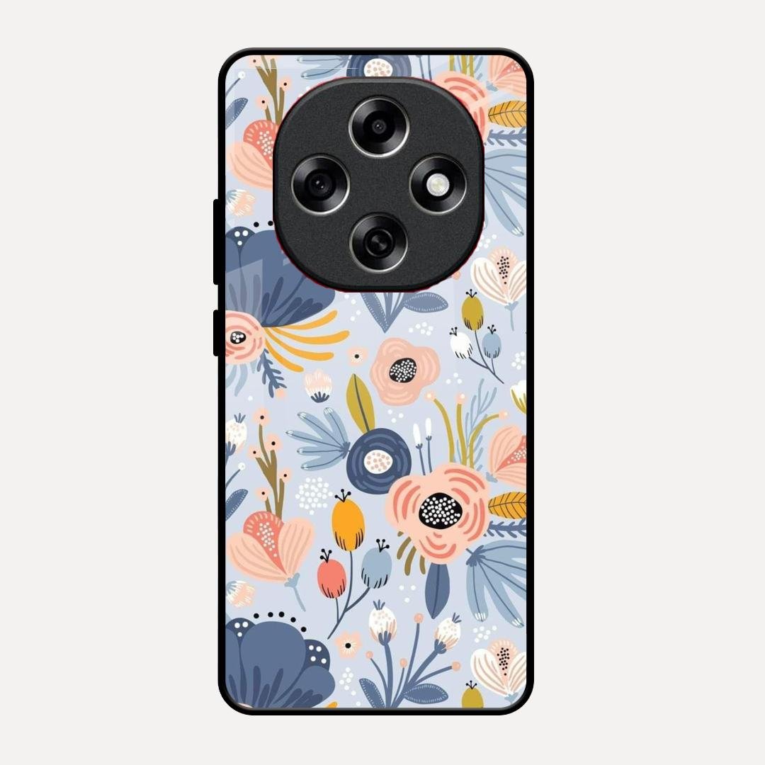 Dewy Flower Mix Glass Case Cover For Oppo F31 Pro 5G