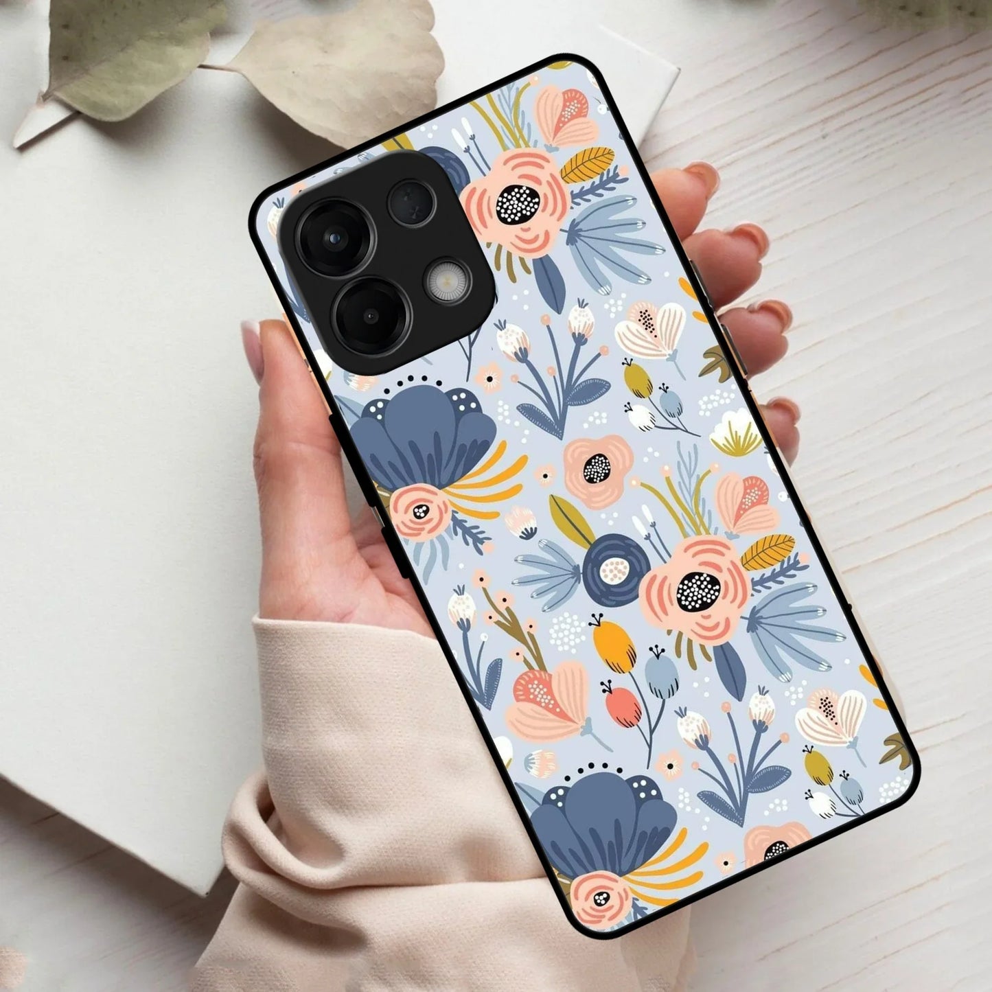 Dewy Flower Mix Glass Case Cover For Oppo - ShopOnCliQ