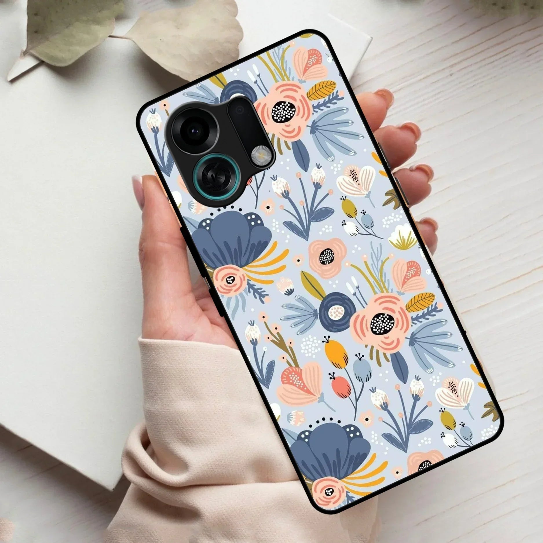 Dewy Flower Mix Glass Case Cover For Oppo - ShopOnCliQ